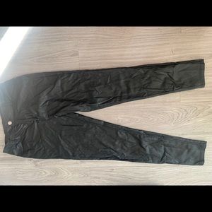 IRIS  Black Leather Jeans Stretch